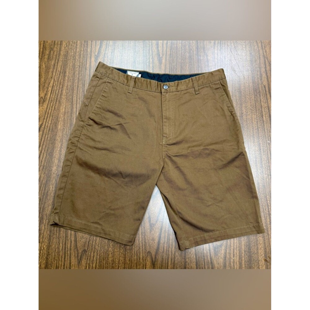 Volcom Men's Brown Flat-Front Chino Shorts size 36